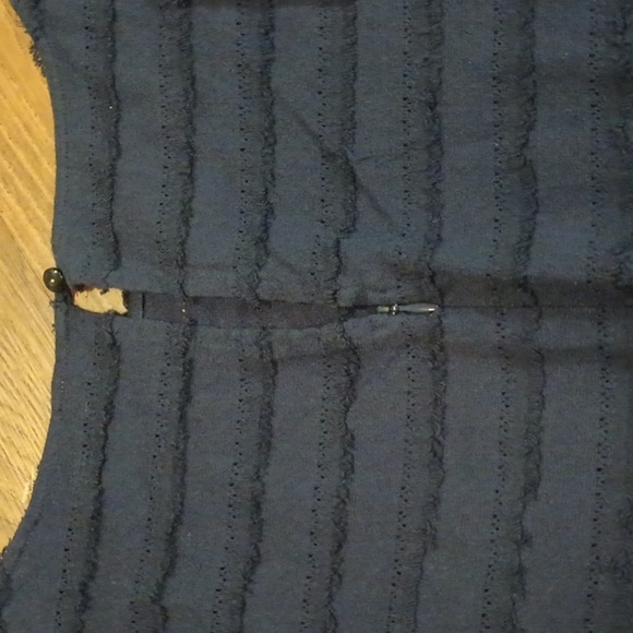 Trina Turk Navy Blue Lace Eyelet 1/2 Sleeve A Line Dress QQQ - Picture 4 of 5